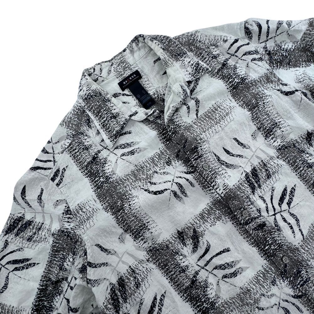Axcess Men's Tropical Leaf Print Short Sleeve Button-Down Shirt XL‎